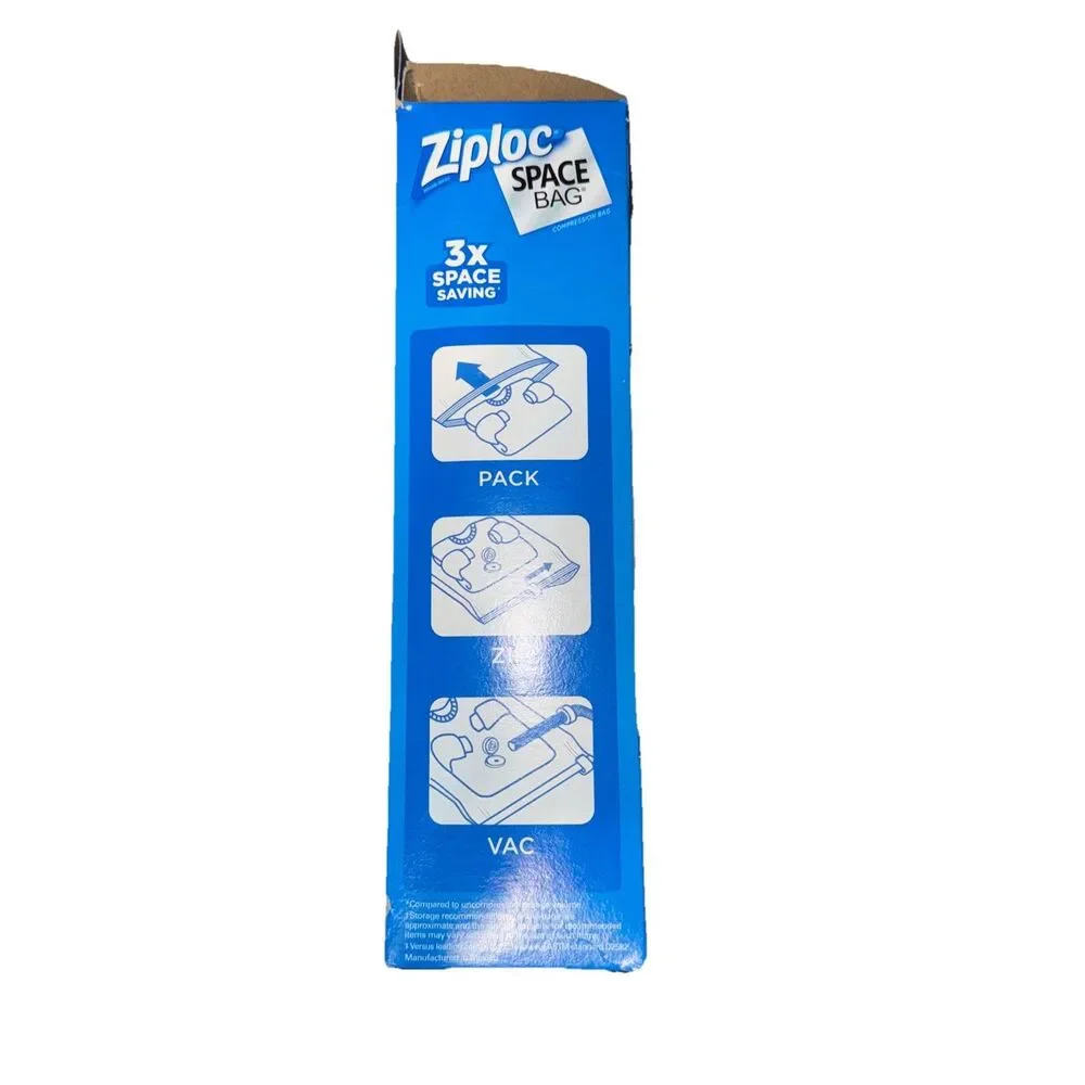 Ziplock Space Bags 2 Pack Box Jumbo Flats Compression Waterproof Sealable Linens